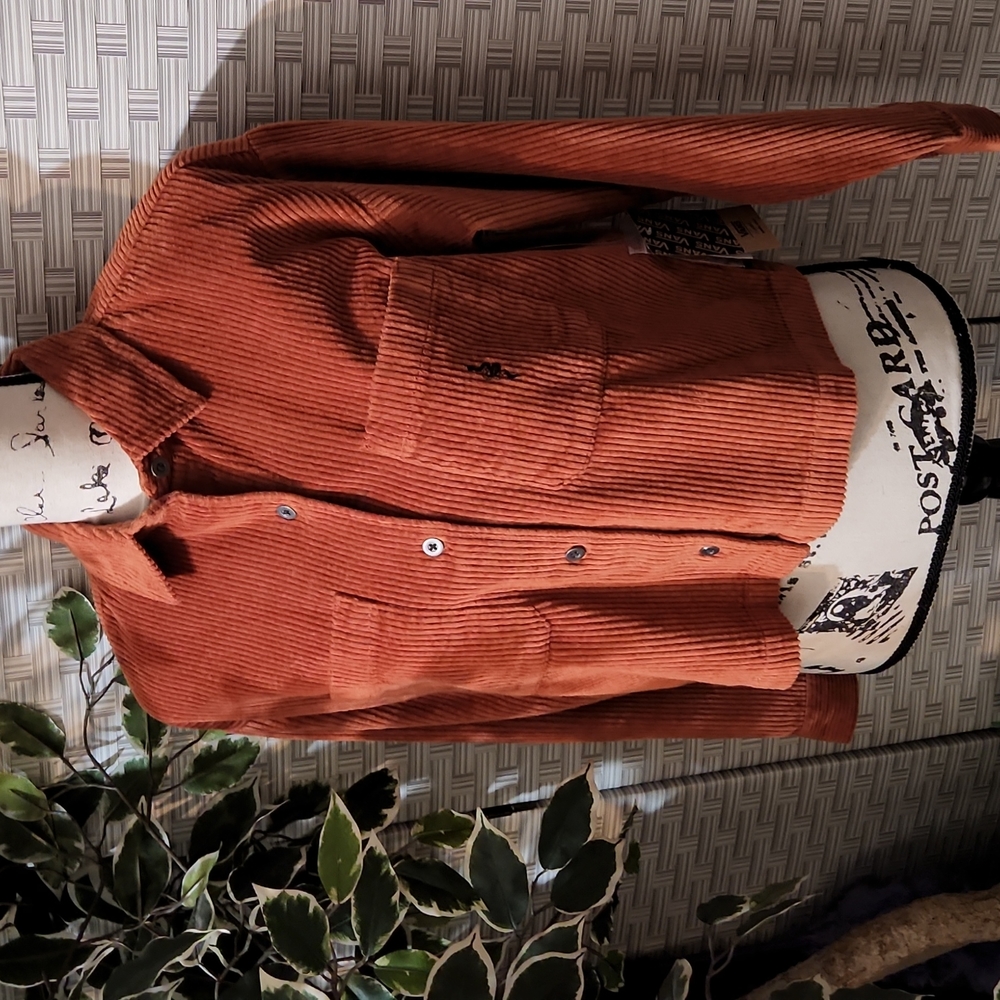 Vans Corduroy Orange Cropped Jacket XS - Picture 1 of 11